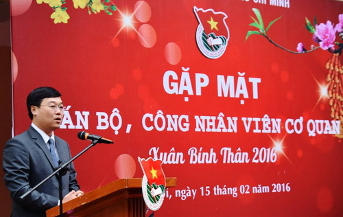 Đồng chí Lê Quốc Phong nhấn mạnh "Sự thành công của mỗi đồng chí góp phần vào thành công chung của công tác đoàn và phong trào thanh thiếu nhi cả nước trong năm 2016".